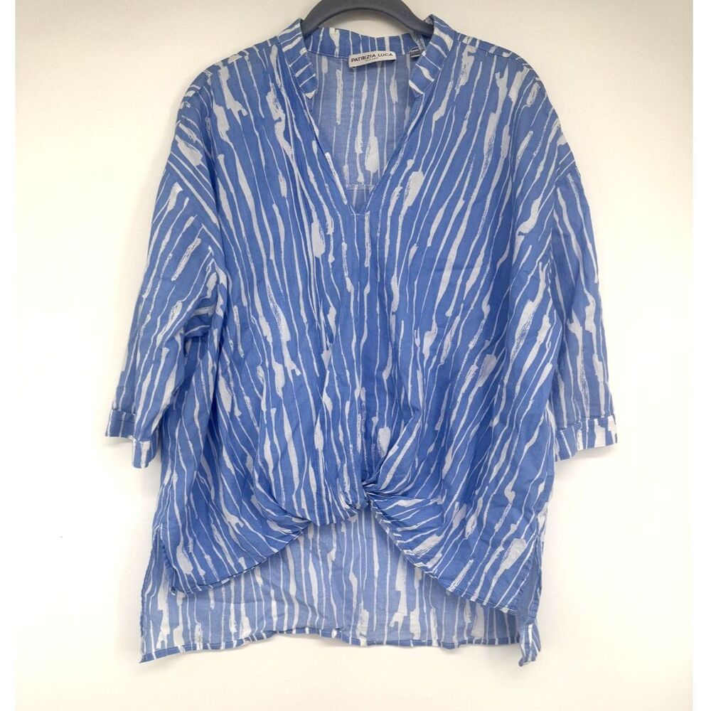 Patrizia Luca Milano Knot Front Resort Wear Shirt Size L/XL